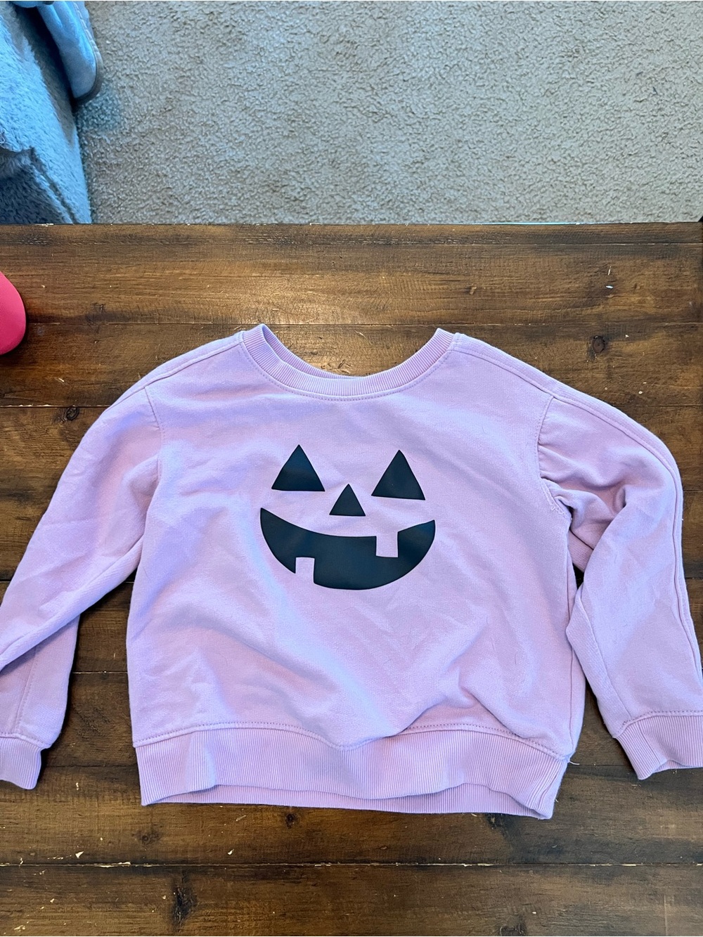 Cat & Jack Lavender Kids Sweatshirt with Black Pumpkin Face
